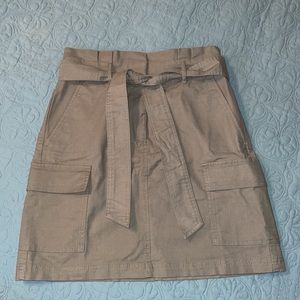 NWT! Loft Utility Olive Skirt with Removable Tie Belt, Size 6P